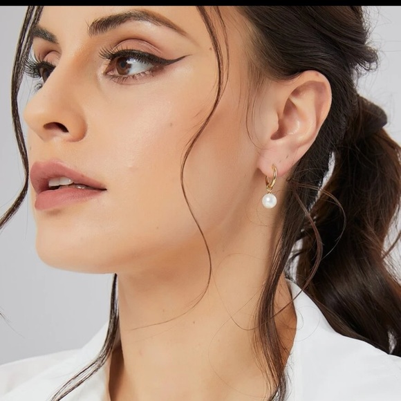 Faux Pearl Drop Earrings - Picture 3 of 9